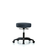 ECOM Seating Vinyl Stool Without Back - Desk Height with Casters in Imperial Blue Trailblazer Vinyl