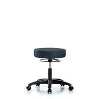 ECOM Seating Vinyl Stool Without Back - Desk Height with Casters in Imperial Blue Trailblazer Vinyl