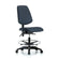ECOM Seating Medium Bench Height Vinyl Chair with Seat Tilt, Chrome Foot Ring and Casters in Imperial Blue Trailblazer Vinyl