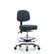 ECOM Seating Imperial Blue Vinyl Stool with Back, Medium Bench Height with Chrome Foot Ring & Casters