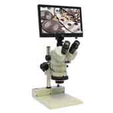 Aven 26800B-385 SPZV-50 Trinocular Microscope with Mighty Cam Eidos 2M Integrated Camera & Monitor