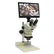 Aven 26800B-385 SPZV-50 Trinocular Microscope with Mighty Cam Eidos 2M Integrated Camera & Monitor