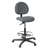 Bevco V4507HCGY-F Lexington Upholstered Fabric Chair, 5-Star Black Nylon Base