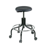 BEVCO 3200-V Upholstered vinyl Stool Black Tubular Steel Base Mushroom Glides