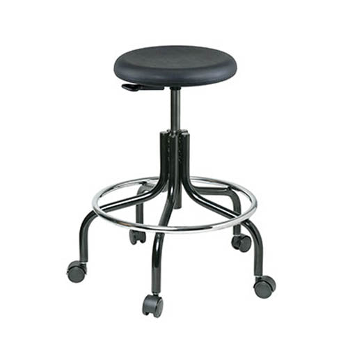 BEVCO 3200-V Upholstered vinyl Stool Black Tubular Steel Base Mushroom Glides