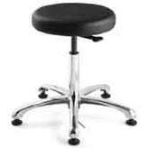Bevco 3550E-V-BLKV Upholstered ESD Vinyl Stool, 5-Star Polished Aluminum Base