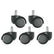 Bevco 4550S/5 Dual Wheel Hard Floor Casters, Pack of 5