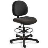 Bevco 4507HC-GRYF Ergonomic, Pneumatic Chair Chrome Footring, Hard Floor Caster Gray Fabric 24-34 Height Adjustment