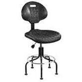 BEVCO 7600-BLK Everlast Tall Height Black Polyurethane Chair with Welded Footring
