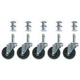 Bevco CAR5-2I Single Rubber Wheel Casters,Set of 5