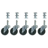 Bevco CAR5-2I Single Rubber Wheel Casters,Set of 5