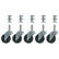 Bevco CAR5-2I Single Rubber Wheel Casters,Set of 5