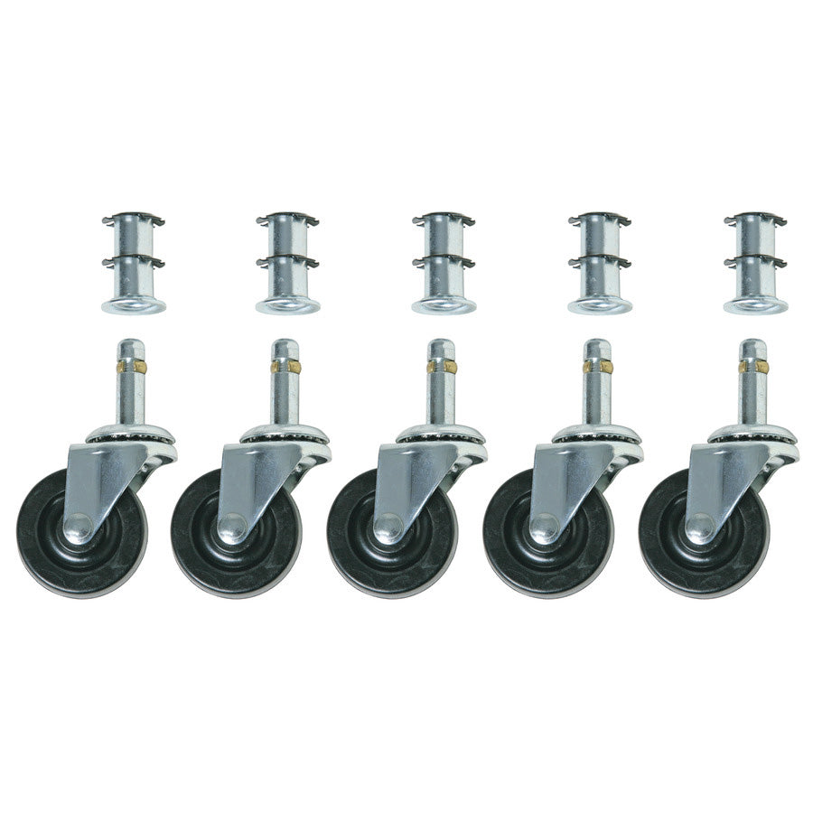 Bevco CAR5-2I Single Rubber Wheel Casters,Set of 5