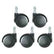 Bevco IBCS Dual Wheel Interval Brake Caster-Brake When Not Sitting In Chair, Pack of 5