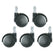 Bevco IBCS Dual Wheel Interval Brake Caster-Brake When Not Sitting In Chair, Pack of 5