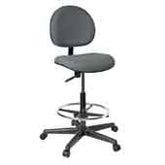 Bevco V4507HCGY-F Lexington Upholstered Fabric Chair, 5-Star Black Nylon Base
