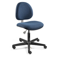 BEVCO V800SHC ESD Upholstry Value Line Ergonomic Pneumatic Chair with Floor Casters and Drag chain, 17-22