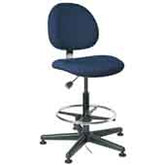 BEVCO V830SHC Upholstered ESD Navy Chair with Contured Backrest 5-Star Black Nylon Base