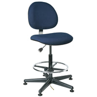 BEVCO V830SHC Upholstered ESD Navy Chair with Contured Backrest 5-Star Black Nylon Base