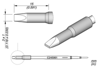 JBC Tools C245061 Cartridge Chisel 3mm x 1mm