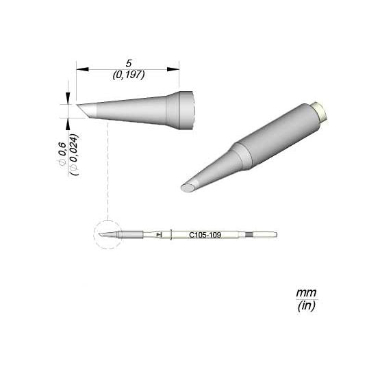 JBC C105109 Bevel Cartridge Consal Solder Tip