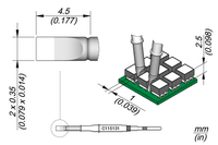 JBC C115131 Blade Nano Chisel Cartridge Soldering Tip, 2.0mm