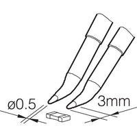 JBC C120006 Soldering Tip Cartridge PA Tweezer 0.5 mm Bent