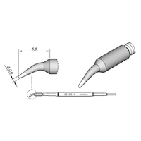 JBC C210014 Bent Cartridge Conical Soldering Tip, 0.5mm