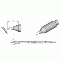 JBC C245034 Bent Conical Cartridge Soldering Tip, 0.4mm