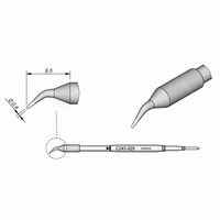 JBC C245029 Bent Conical Cartridge Soldering Tip, 0.4mm