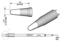 JBC C245107 Conical Cartridge Solder Tip, 3mm