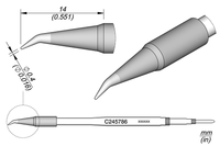 JBC C245786 Conical Bent Cartridge Soldering Tip, 0.4mm