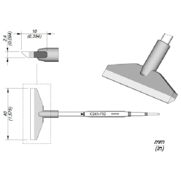 JBC C245792 Blade Cartridge Soldering Tip, 40mm