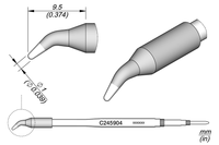 JBC C245904 Conical Bent Cartridge Soldering Tip, 1.0mm