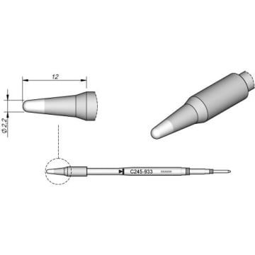 JBC C245933 Conical Solder Tip Cartridge