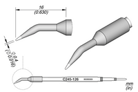 JBC C245126 Bent Solder Tip Cartridge