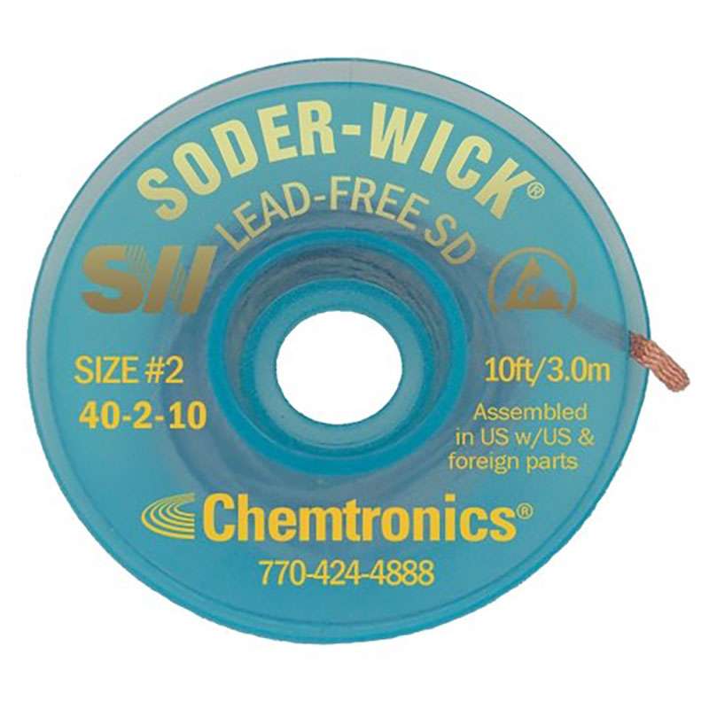 Chemtronics 40-2-10 Soder-Wick #2 Desoldering Braid