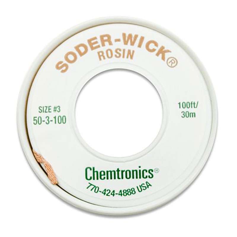 Chemtronics 50-3-100 Soder-Wick Rosin Desoldering Braid