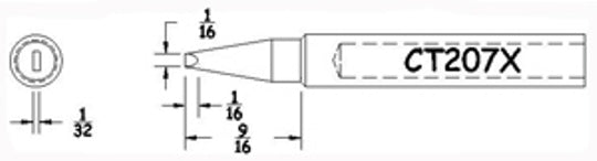 Hexacon CT207X Conical Chisel Soldering Tips, 1/16"
