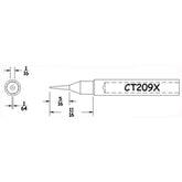 Hexacon CT209X Sharp Conical Soldering Tips, 1/64"