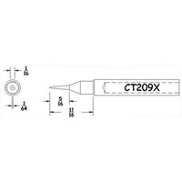 Hexacon CT209X Sharp Conical Soldering Tips, 1/64"