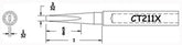 Hexacon CT211X Semi Chisel Soldering Tips, 3/32"