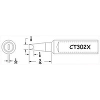 Hexacon CT302X 1/8" Full Semi Chisel Conical Soldering Tip