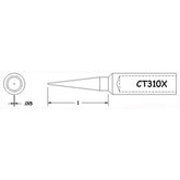 Hexacon CT310X Conical Sharp Soldering Tips, 1/64"