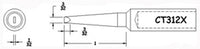Hexacon CT312X Semi Chisel Solder Tip, 3/32"