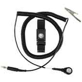 Desco 04549 Trustat Ergoclean  Wrist Strap Kit with 12' Coil Cord, 4mm Snap, Black