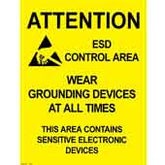 Desco 06742 ESD-Safe Area Warning Sign, 5pk
