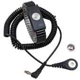 Desco 09204 Wrist Strap Jewel Magsnap Adj Metal Onyx, 6" Angle Cord