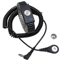 Desco 09204 Wrist Strap Jewel Magsnap Adj Metal Onyx, 6" Angle Cord