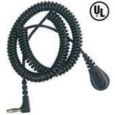 Desco 91095 Single Conductor Coil Cord Right Angle Banana Plug